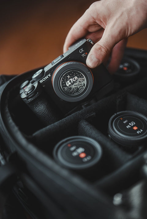 Nanuk camera bag with Sony cameras and lenses with Field Made Co indicators