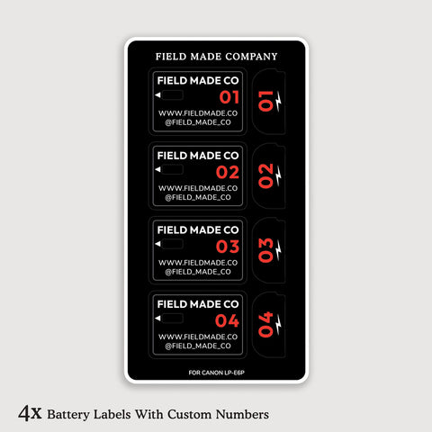 Customizable Labels for Canon LP-E6P Batteries