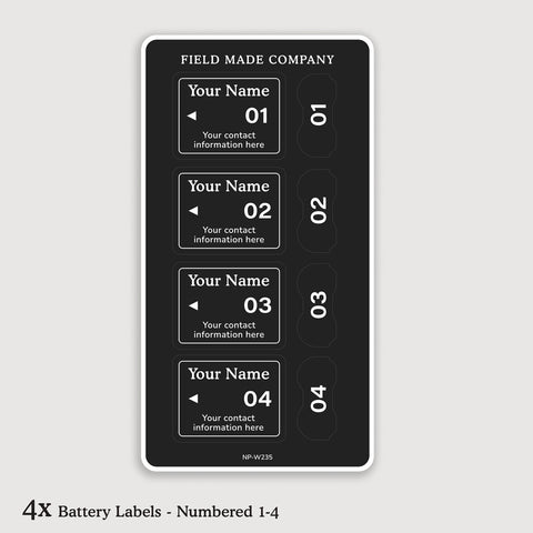 Customizable Labels for Fujifilm NP-W235 Batteries
