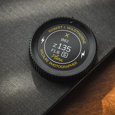 Field Made Co lens cap labels for Nikon Z lenses