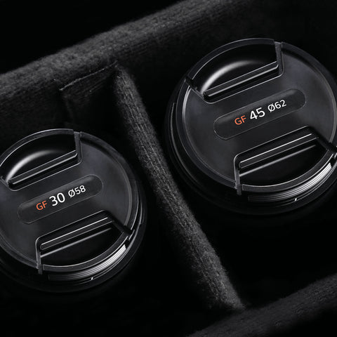 Front & Rear Lens Indicator Vinyl Sticker Packs for Fujifilm GFX Caps
