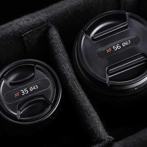 Front & Rear Lens Indicator Vinyl Sticker Packs for Fujifilm XF Caps