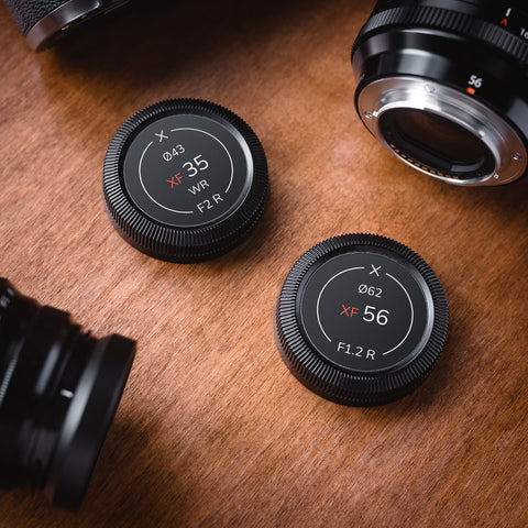 Front & Rear Lens Indicator Vinyl Sticker Packs for Fujifilm XF Caps