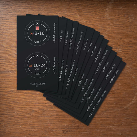 Field Made lens identification stickers for Fuji film XF Lens caps