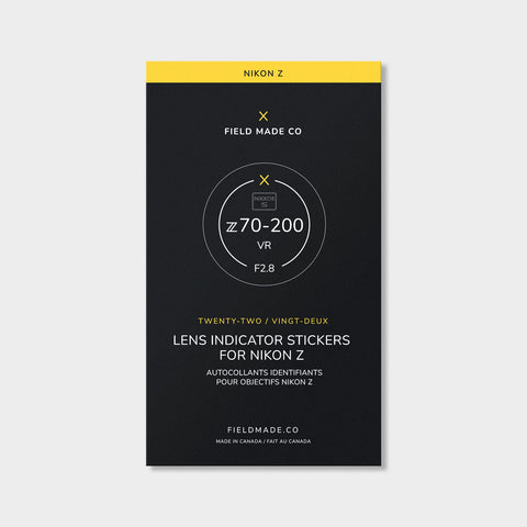 Field Made Nikon Z Lens indicator pack - Packaging