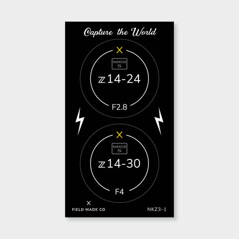 Field Made Nikon Z Lens indicator pack - Sheet 1