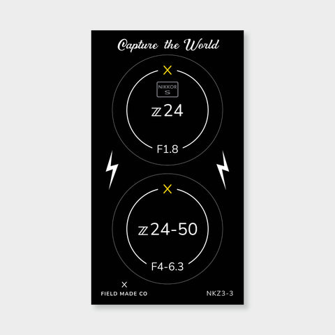 Field Made Nikon Z Lens indicator pack - Sheet 3