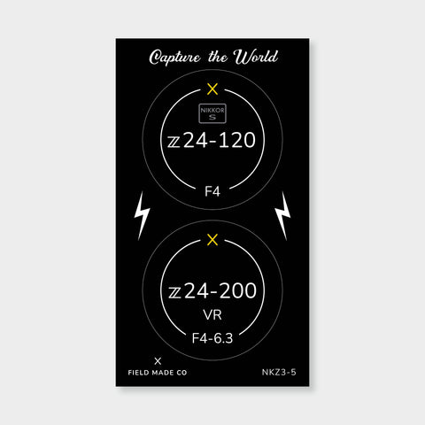 Field Made Nikon Z Lens indicator pack - Sheet 5