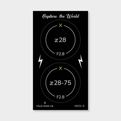 Field Made Nikon Z Lens indicator pack - Sheet 6