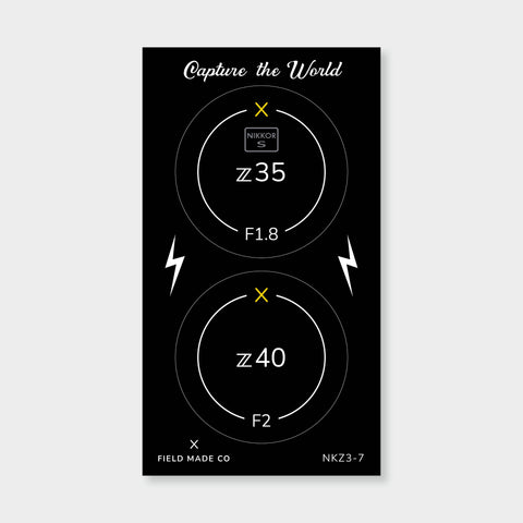 Field Made Nikon Z Lens indicator pack - Sheet 7