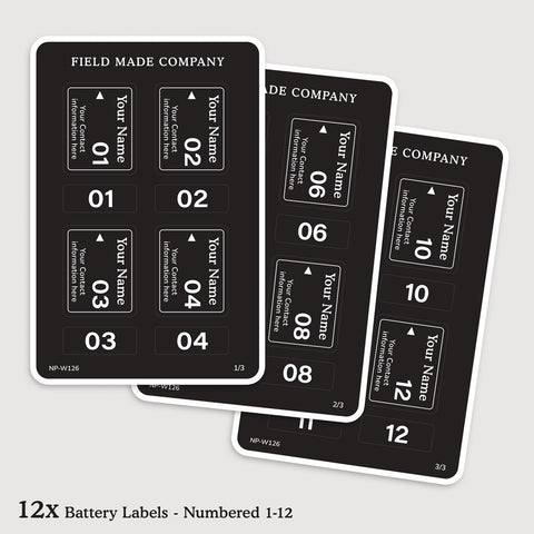 Customizable Labels for Fujifilm NP-W126 Batteries