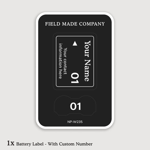 Customizable Labels for Fujifilm NP-W235 Batteries