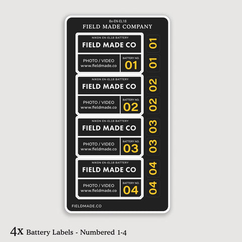 Customizable Labels for Nikon EN-EL18 Batteries