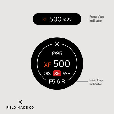 Lens Indicator Vinyl Sticker for Fujifilm XF Front & Rear Caps