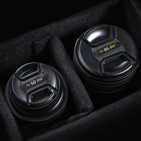 Front & Rear Lens Indicator Vinyl Sticker Packs for Nikon FX Caps