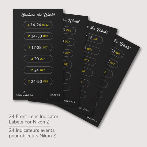 Lens Indicator Vinyl Sticker Packs for Nikon Z Caps