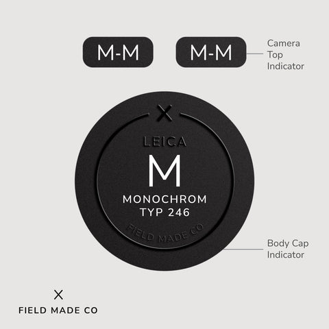 Leica M Monochrom (Typ 246) camera indicator label, classic finish, by Field Made Co