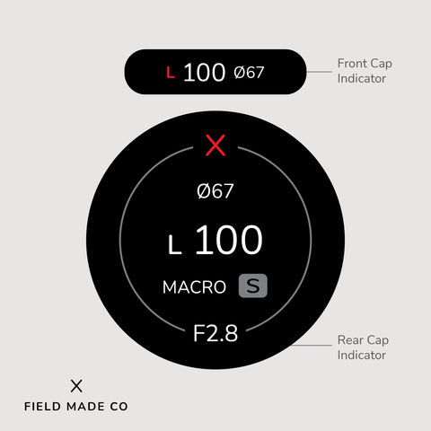 Lens Indicator Vinyl Sticker for Lumix S Front & Rear Caps