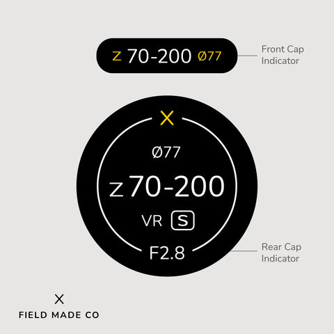 Lens Indicator Vinyl Sticker for Nikon Z Front & Rear Caps