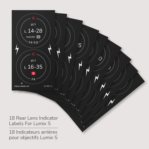 Lens Indicator Vinyl Sticker Packs for Lumix S Caps