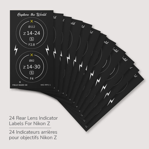 Lens Indicator Vinyl Sticker Packs for Nikon Z Caps