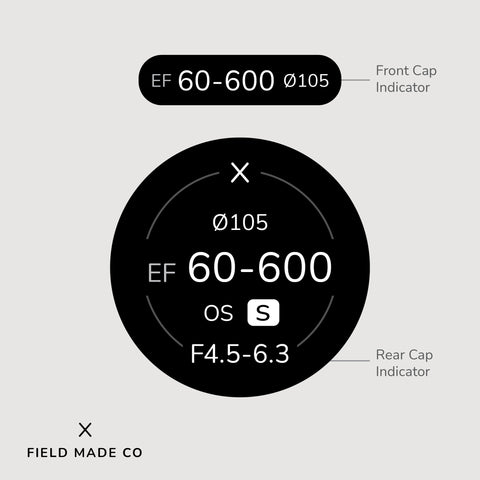 Lens Indicator Vinyl Sticker for Sigma - Canon EF Front & Rear Caps