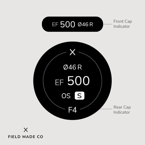 Lens Indicator Vinyl Sticker for Sigma - Canon EF Front & Rear Caps