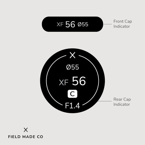 Lens Indicator Vinyl Sticker for Sigma - Fujifilm XF Front & Rear Caps