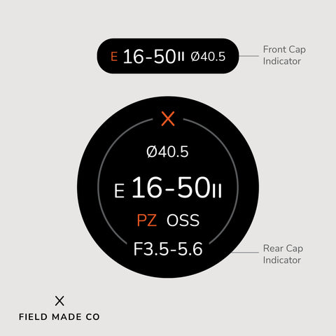 Lens Indicator Vinyl Sticker for Sony E APS-C Front & Rear Caps