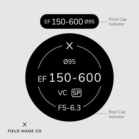 Lens Indicator Vinyl Sticker for Tamron - Canon EF Front & Rear Caps