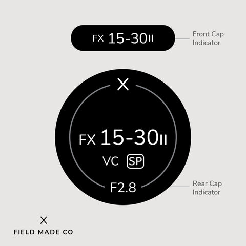 Lens Indicator Vinyl Sticker for Tamron - Nikon F Front & Rear Caps
